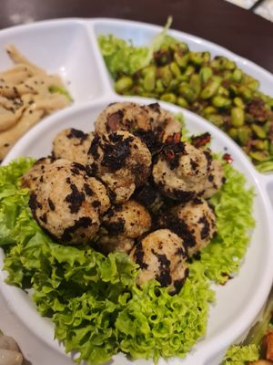 Spiced button white mushroom ~ 31/10/22 at Lotus Vegetarian 莲心 - Novena in Central Singapore