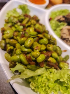 Sambal fried edamame ~ 31/10/22 at Lotus Vegetarian 莲心 - Novena in Central Singapore