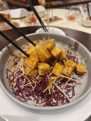 Caramelised Yam Cubes ~ 31/10/22 at Lotus Vegetarian 莲心 - Novena in Central Singapore