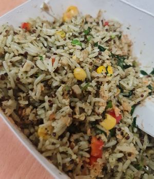 Red Quinoa Fried Rice with Toon Leaves ~ 19/01/23 at Lotus Vegetarian 莲心 - Novena in Central Singapore