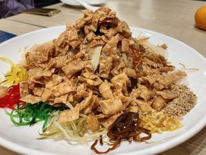 Lou hei at Lotus Vegetarian 莲心 - Novena in Central Singapore