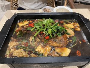 Fish with fermented black beans   at Lotus Vegetarian 莲心 - Novena in Central Singapore