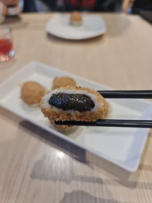 Sesame fillings peanut coated Dumplings ~ 10/7/23 at Lotus Vegetarian 莲心 - Novena in Central Singapore