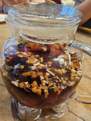 Favorite fruit tea ~ 4/9/23 at Lotus Vegetarian 莲心 - Novena in Central Singapore