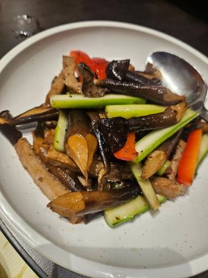 QQ mushroom with Asparagus ~ 26/9/23 at Lotus Vegetarian 莲心 - Novena in Central Singapore