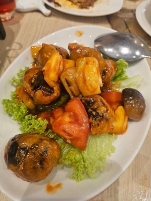 Sweet and sour enoki ball ~ 16/12/23 at Lotus Vegetarian 莲心 - Novena in Central Singapore