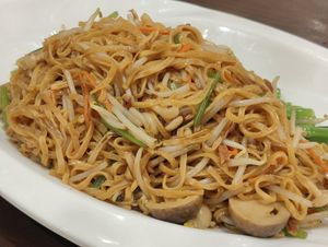 braised truffle ee-fu noodles at Lotus Vegetarian 莲心 - Novena in Central Singapore