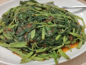 sambal kang kong vegetables at Lotus Vegetarian 莲心 - Novena in Central Singapore