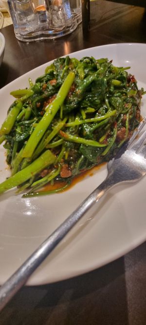 Sambal kangkong at Lotus Vegetarian 莲心 - Novena in Central Singapore