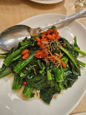 Stir fried jie lan ~ 22/5/24 at Lotus Vegetarian 莲心 - Novena in Central Singapore