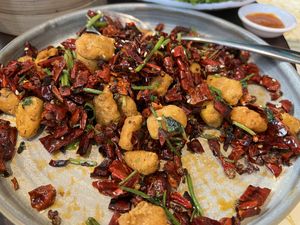 Crispy chicken  at Lotus Vegetarian 莲心 - Novena in Central Singapore