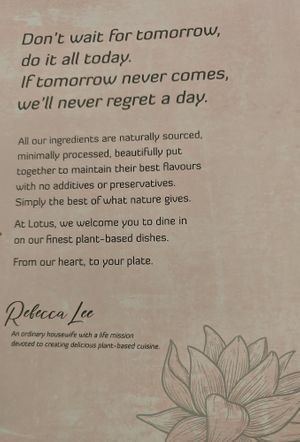  at Lotus Vegetarian 莲心 - Novena in Central Singapore