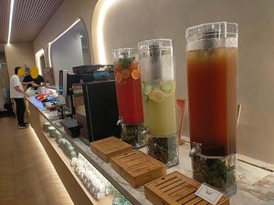 Drinks layout (but aircon was cold! 😄) at Lotus Vegetarian 莲心 - Novena in Central Singapore