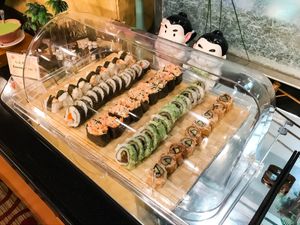 Sushi station at Lotus Vegetarian 莲心 - Novena in Central Singapore