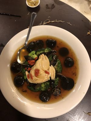 10pax set b: braised mushrooms w/ veg sea cucumber & abalone at Lotus Vegetarian 莲心 - Novena in Central Singapore