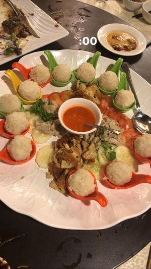 10pax set b: sesame rice balls w/ dual condiments  at Lotus Vegetarian 莲心 - Novena in Central Singapore