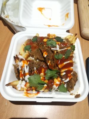 Seitan fries at Vivi's Deli in Glasgow