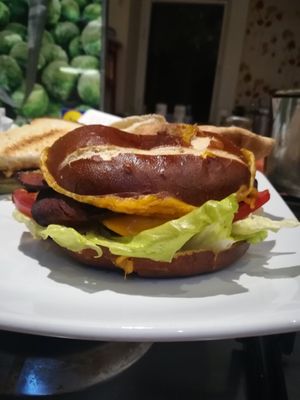 Mushroom burger at Vivi's Deli in Glasgow