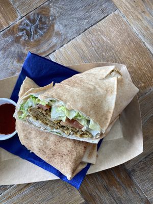 Seitan shawarma   at Vivi's Deli in Glasgow