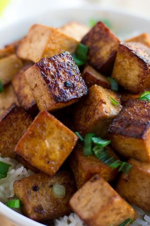Marinated Baked Tofu Cubes at Globowl Cafe in Lexington