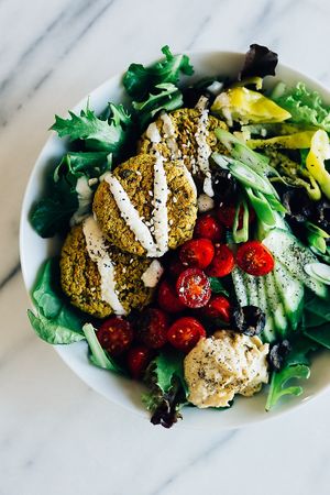 Mediterranean Falafel Salad at Globowl Cafe in Lexington