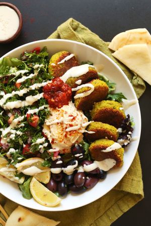 Mediterranean Falafel Salad at Globowl Cafe in Lexington