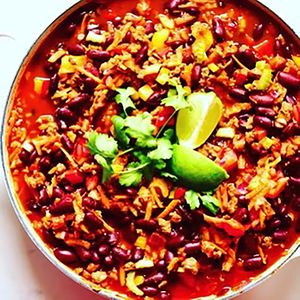 CHILI PREPARED WITH ORGANIC. PULLED OATS (VEGAN, G/F) at Globowl Cafe in Lexington
