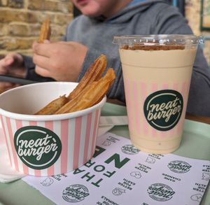 Churros and a caramel cookie shake at Neat - Camden in North West London