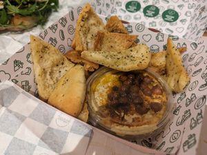 Pita bread and hummus at Neat - Camden in North West London