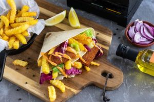 Buried tofu at Vegebar in Belgrade