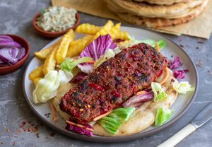 Vegan shish kebab at Vegebar in Belgrade