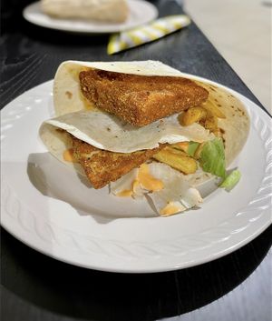 Tofu wrap  at Vegebar in Belgrade