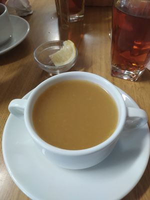 Caldo vegano at Bar Manolo in Patones