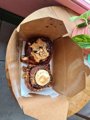 Cinnamon roll and peanut butter roll delicious! at Bear Lemon in Dublin