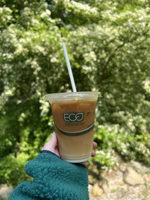 iced dirty chai with oat milk  at Snowy Owl Coffee Roasters in Brewster
