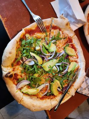 Vegan arti pizza at Vår Pizza in Stockholm