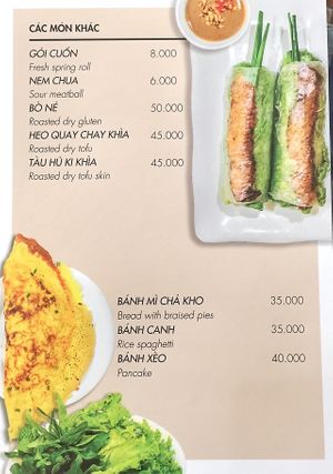 menu at Hoang Nhi - P1 in Da Lat