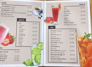 menu at Hoang Nhi - P1 in Da Lat