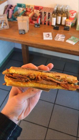 grilled pastrami sandwich  at Bakery Bakery in Biel