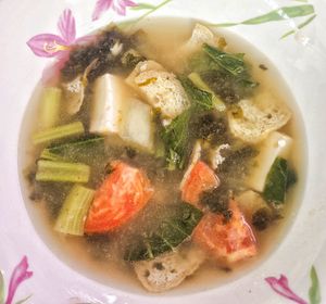 Tasty soup came with mala noodles at Lian Hua 莲花素食 in Ipoh