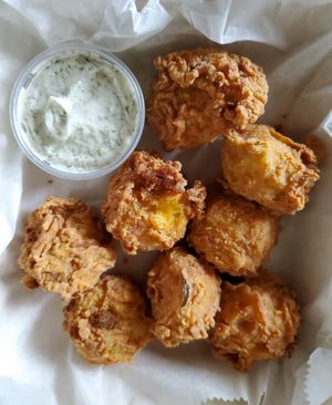 jalapeño mac bites at Ms Julie's Kitchen in Akron