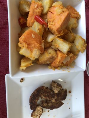 Potatoes had no flavor and the sausage was dry. Iced tea is not pictured as they forgot to give it to me, the coffee is not pictured due to lazy employees refusing to make it.   at Ms Julie's Kitchen in Akron