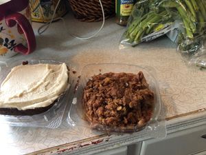 Vegan carrot cake and pear apple crisp from Ms Julie’s Kitchen! at Ms Julie's Kitchen in Akron