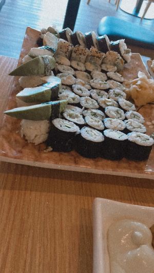 Cucumber and avocado rolls at Kiyomi Sushi in Holbaek