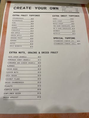 Menu page 4  at Cherry on Top Acai Bowls in Bangkok