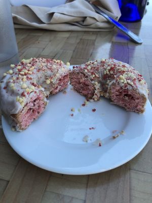 Strawberry Crumb Donut 🍩  at Kaya's Kitchen in Belmar