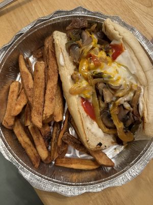 Cheesesteak + Fries 🍟   at Kaya's Kitchen in Belmar