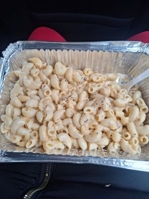 Mac and cheese. I added black pepper. at Kaya's Kitchen in Belmar