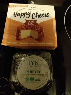 Two vegan cheeses (cashew-based) at Veggie Garden in Rotterdam