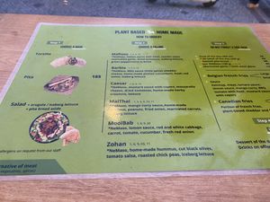 Menu  at Mooi in Prague